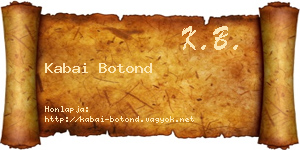 Kabai Botond névjegykártya